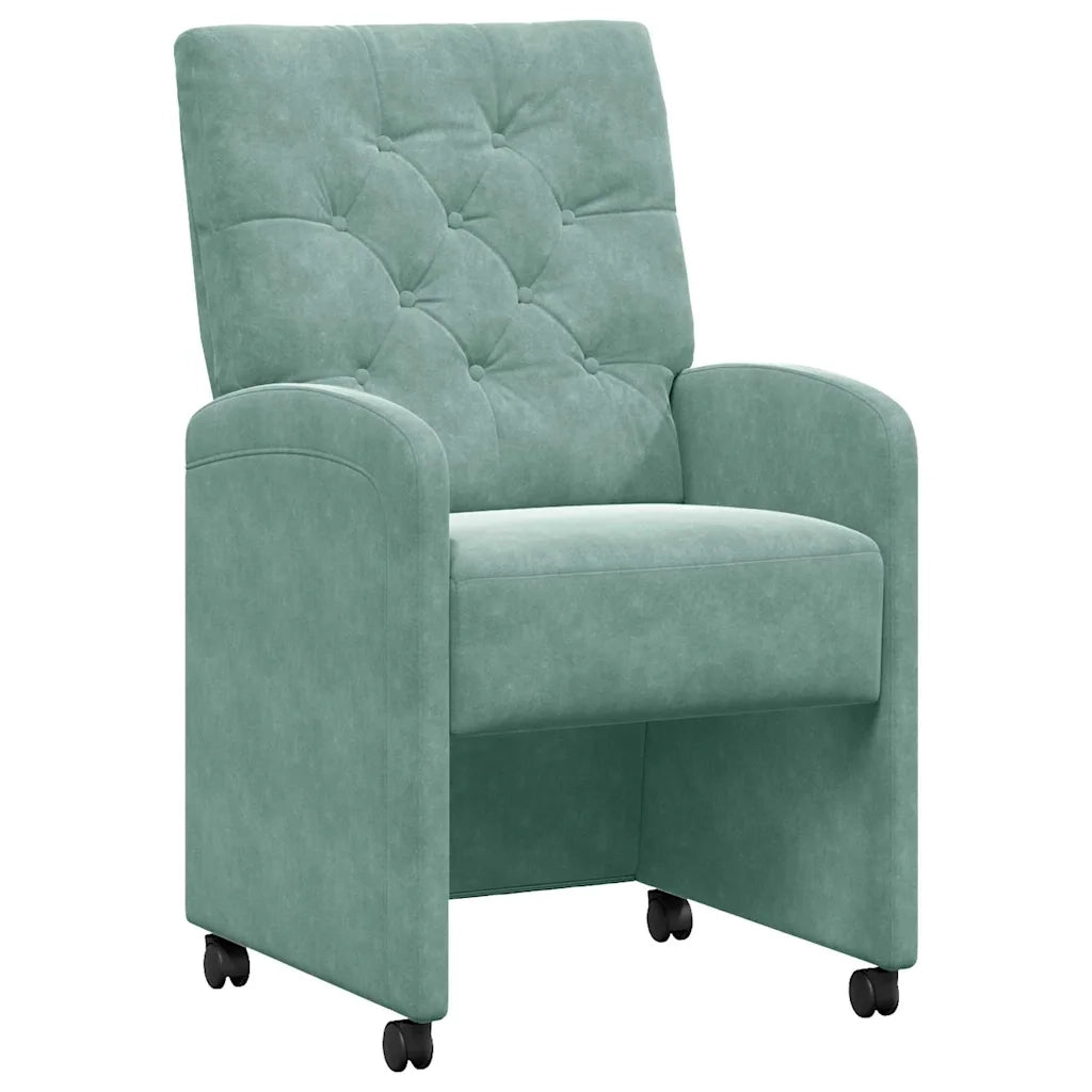 Sedie da Pranzo con Ruote 2 pcs verde mare 58 x 67 x 97 cm