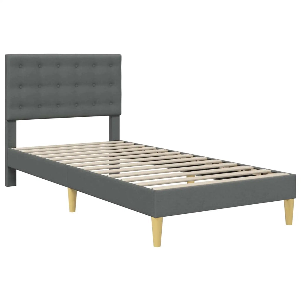 Struttura del letto-Giroletto Grigio Scuro 90 x 200 cm Tessuto 459783