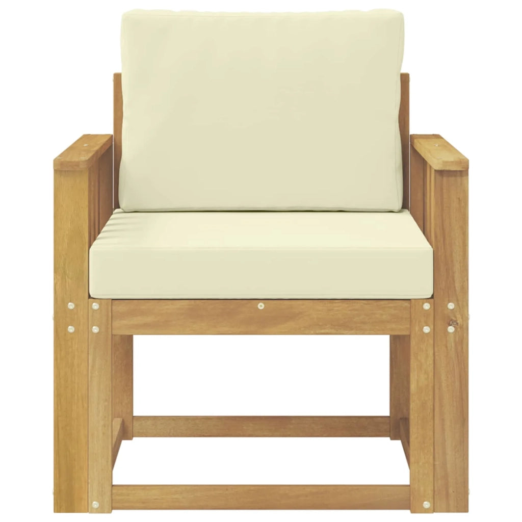 2 Pezzo Set di divani da esterno Poliestere Bianco e Crema 3438969