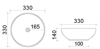 Bacinella d'appoggio D33 cm in ceramica Nero