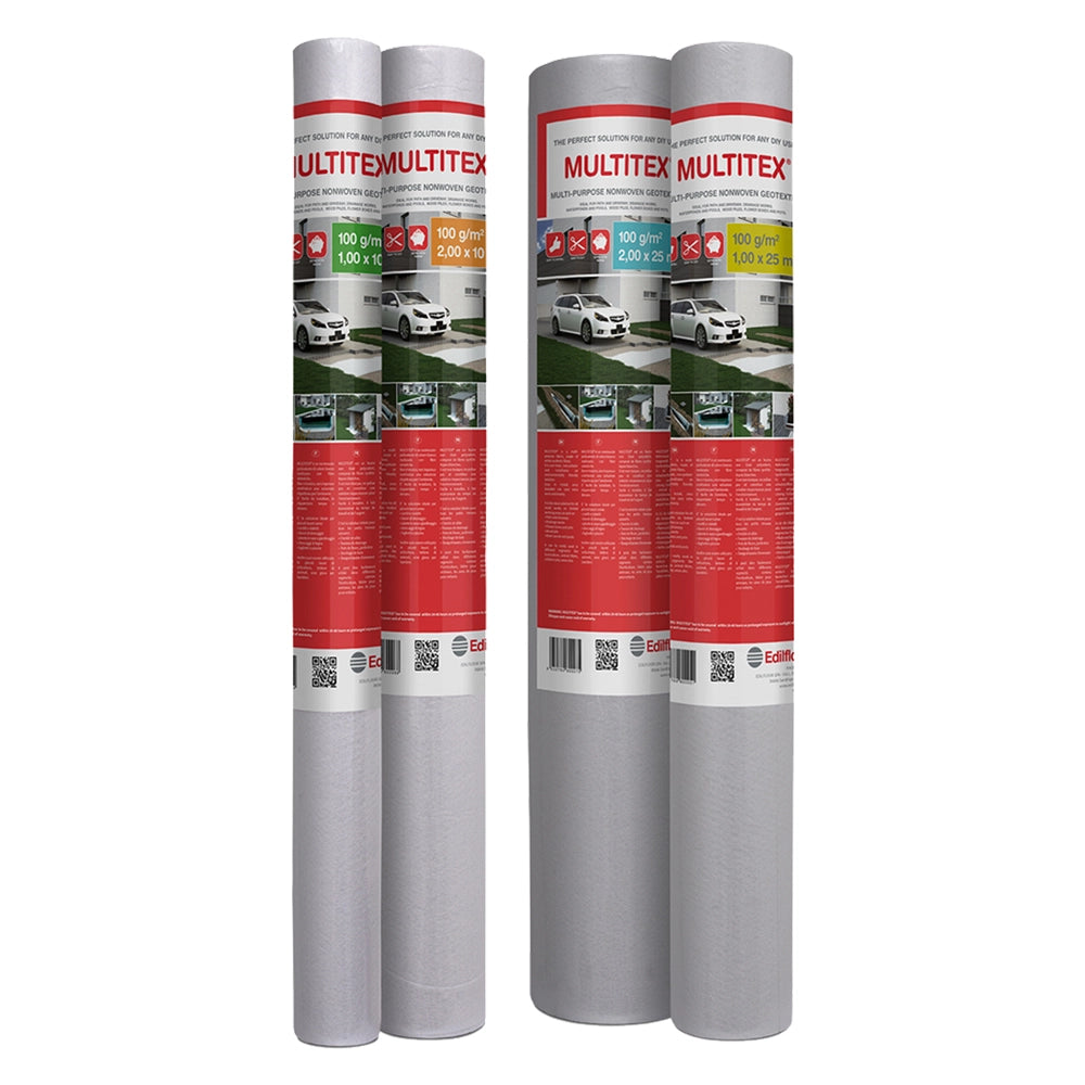 TESSUTO NON TESSUTO PER DRENAGGI 'MULTITEX' mt 2 x 25  - EDILFLOOR