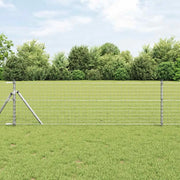 Recinzione con Posto Grigio 0,4 x 25 m Acciaio e PVC 3350491