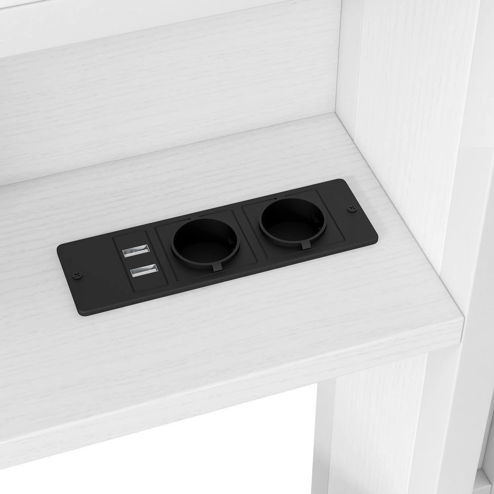 Letto con Rete Estraibile, LED e USB ¨C MINIMAL ¨C Metallo Bianco 90x200
