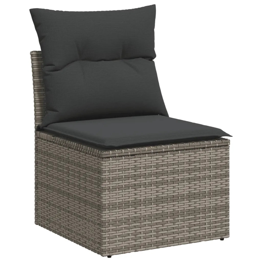 Set Divani da Giardino 11 pz con Cuscini in Polyrattan Grigio 3256529
