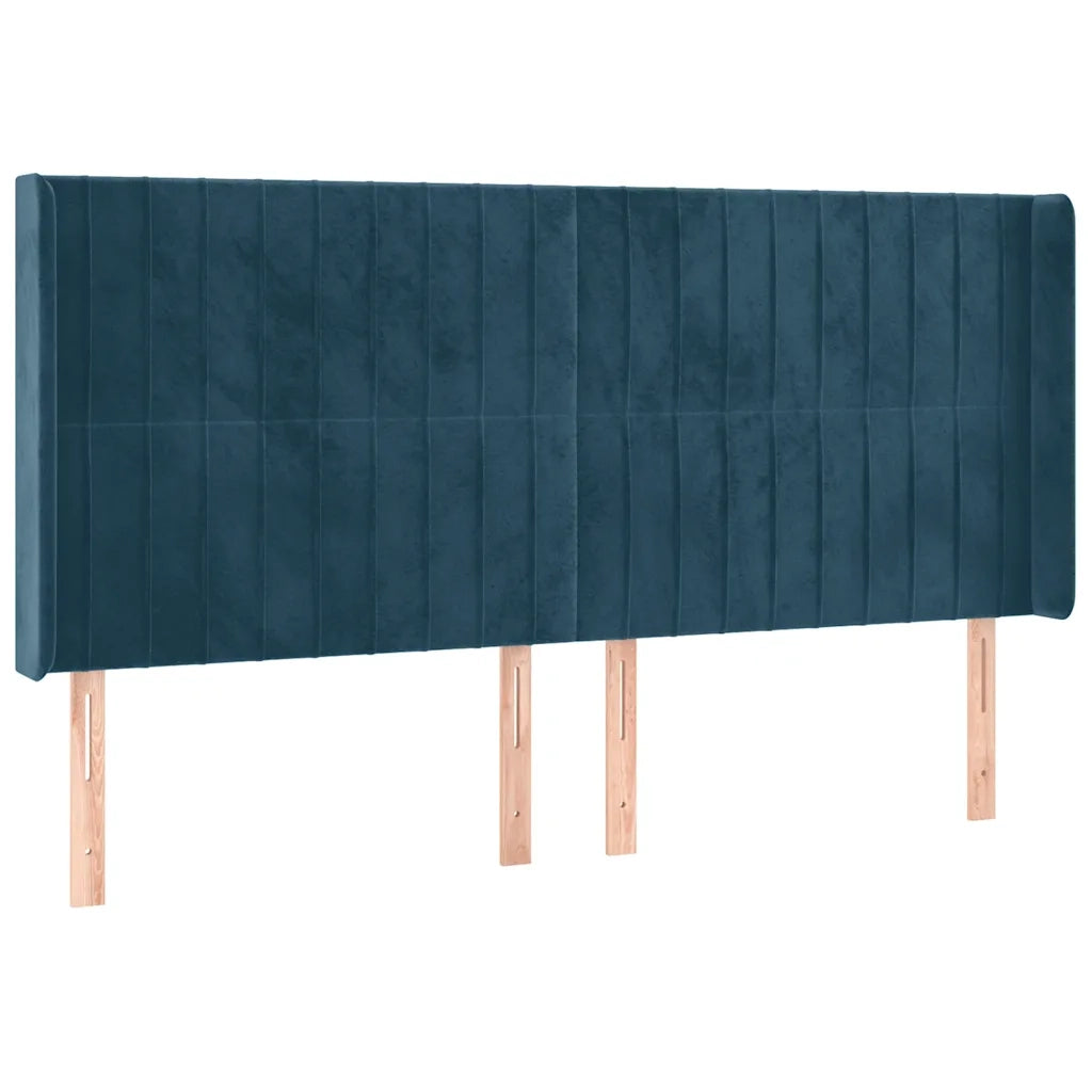 Testiera | Testata a LED Blu Scuro 203x16x118/128 cm in Velluto