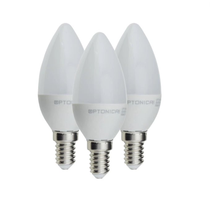 Lampadina led candela e14 8 watt resa 60w risparmio energetico 6000k pezzi 3
