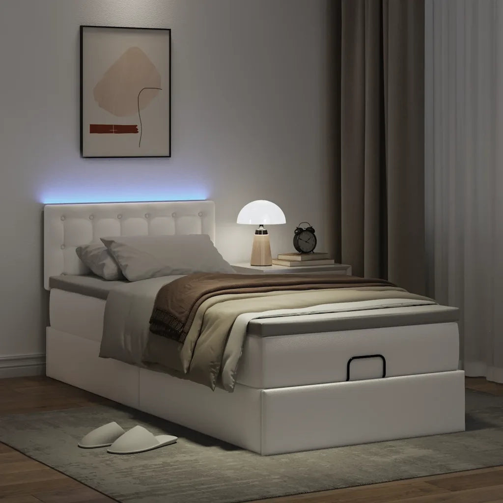 Struttura Letto Pouf con Materasso 100x200 cm Similpelle 3312138