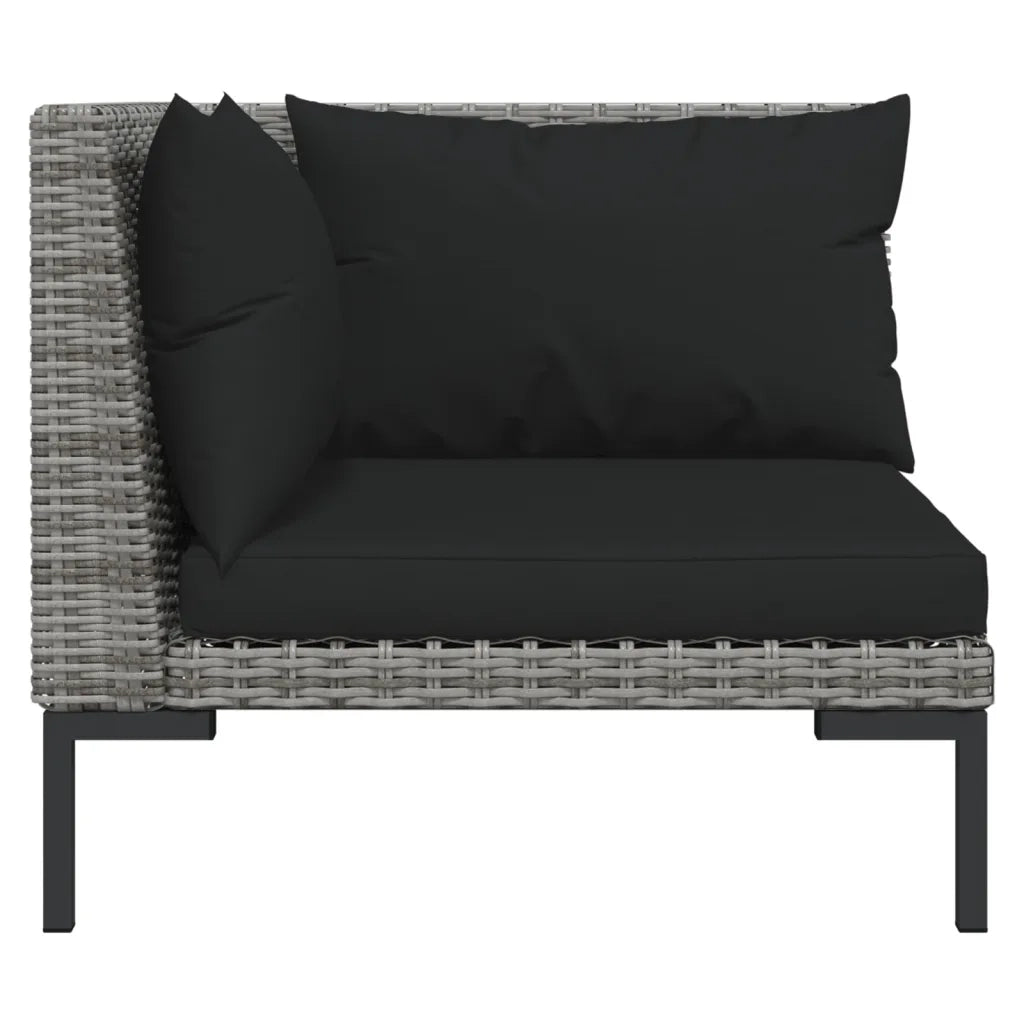 Divani da Giardino 8 pz con Cuscini in Polyrattan Grigio Scuro 3099861