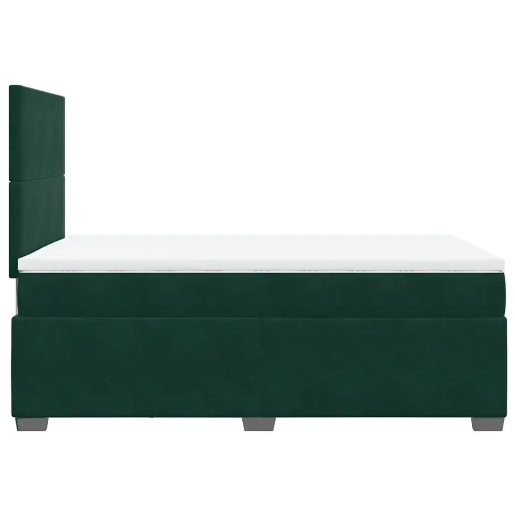 Giroletto a Molle con Materasso Verde Scuro 120x200 cm Velluto 3290879