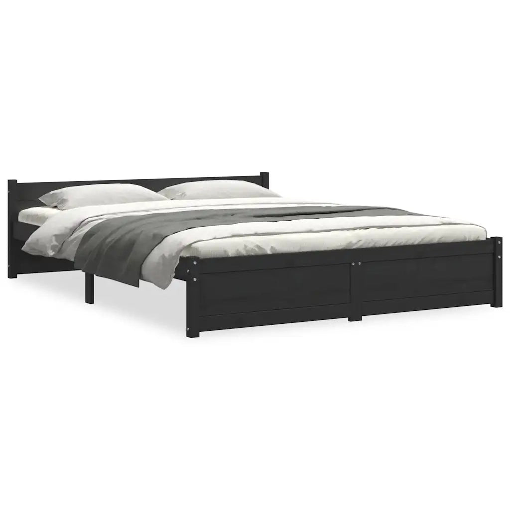 Giroletto Nero in Legno Massello 140x190 cm