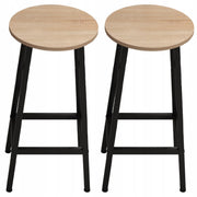 2x sgabello da bar sedia alta sgabello da cucina sgabello in metallo rovere 65 cm