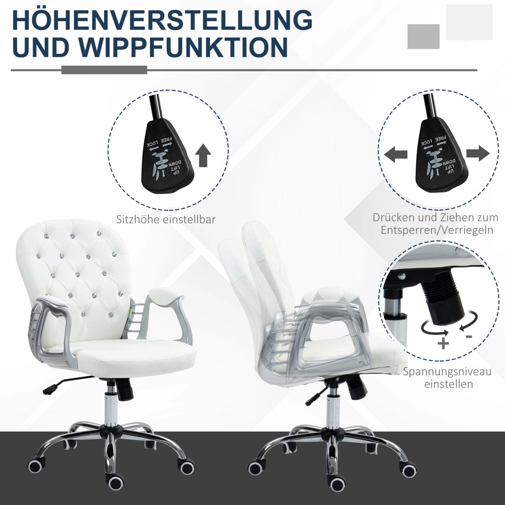 Sedia da ufficio ergonomica ¨C Xylo ¨C schienale imbottito braccioli bianco