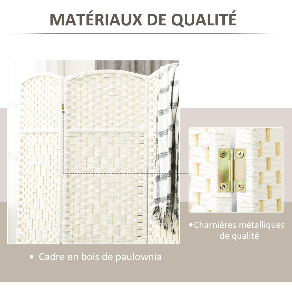 Paravent ¨C Minimal ¨C 4 ante in legno bianco 180x180 cm