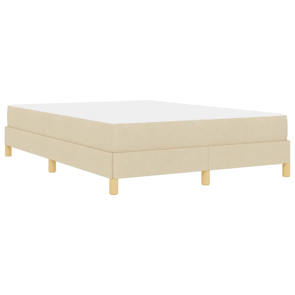 Letto a molle con materasso Crema 140 x 190 cm Tessuto 3398568