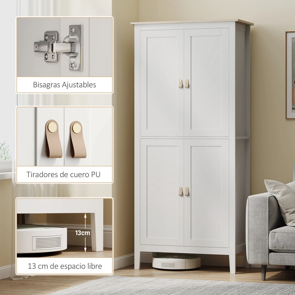 Mobile da Cucina Alto con Luci LED a Sensore di Movimento ¨C Minimal ¨C Bianco