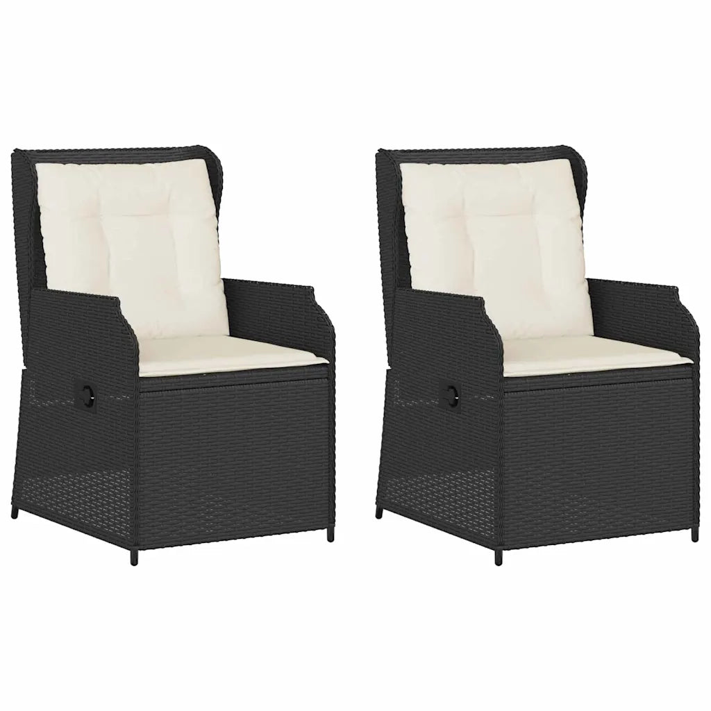Panchina da giardino 2 pcs Nero polyrattan 3394485