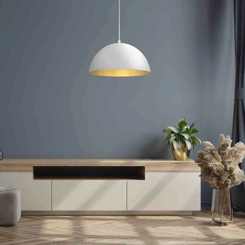 Lampada a sospensione Milagro Beta MLP7897 bianco oro Ø35