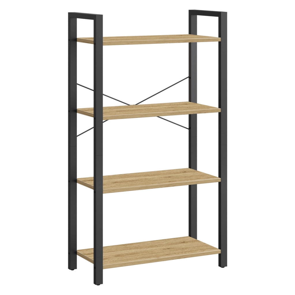 Libreria Industrial Artisan con 4 Ripiani in Rovere e Acciaio