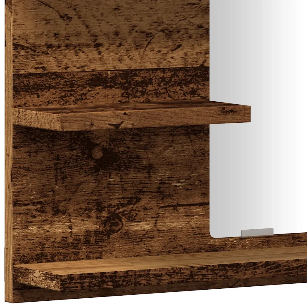 Armadietto a Specchio da Bagno-Mobile bagno con specchio Legno Vecchio 60x10,5x45 cm