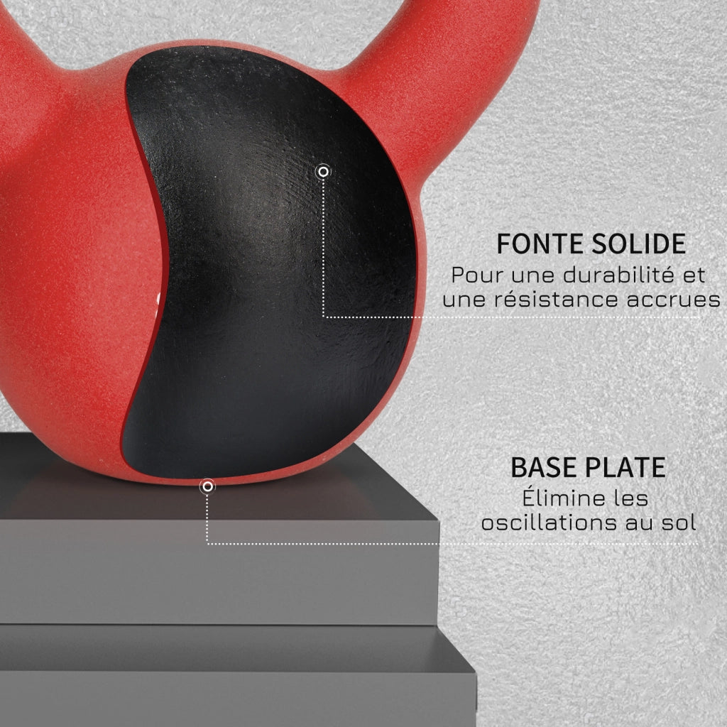 Kettlebell 10 kg ¨C Minimal ¨C 19x12x22cm rosso e nero
