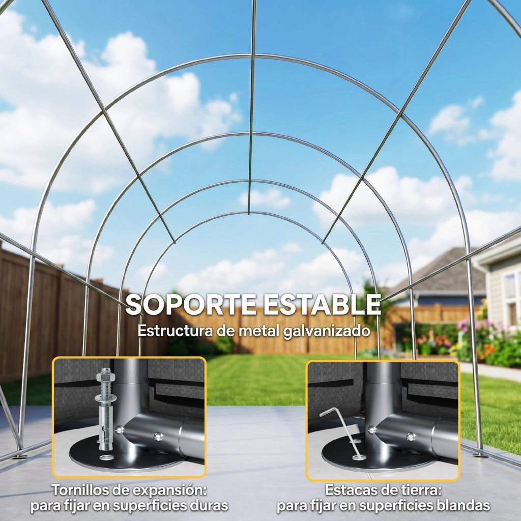 Garage Esterno per Auto 3x6 m Impermeabile ¨C Minimal ¨C Grigio Scuro