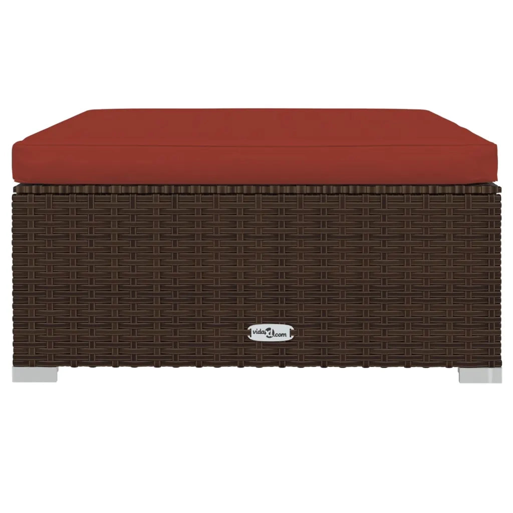 Set Divani da Giardino 7 pz con Cuscini in Polyrattan Marrone 3101835