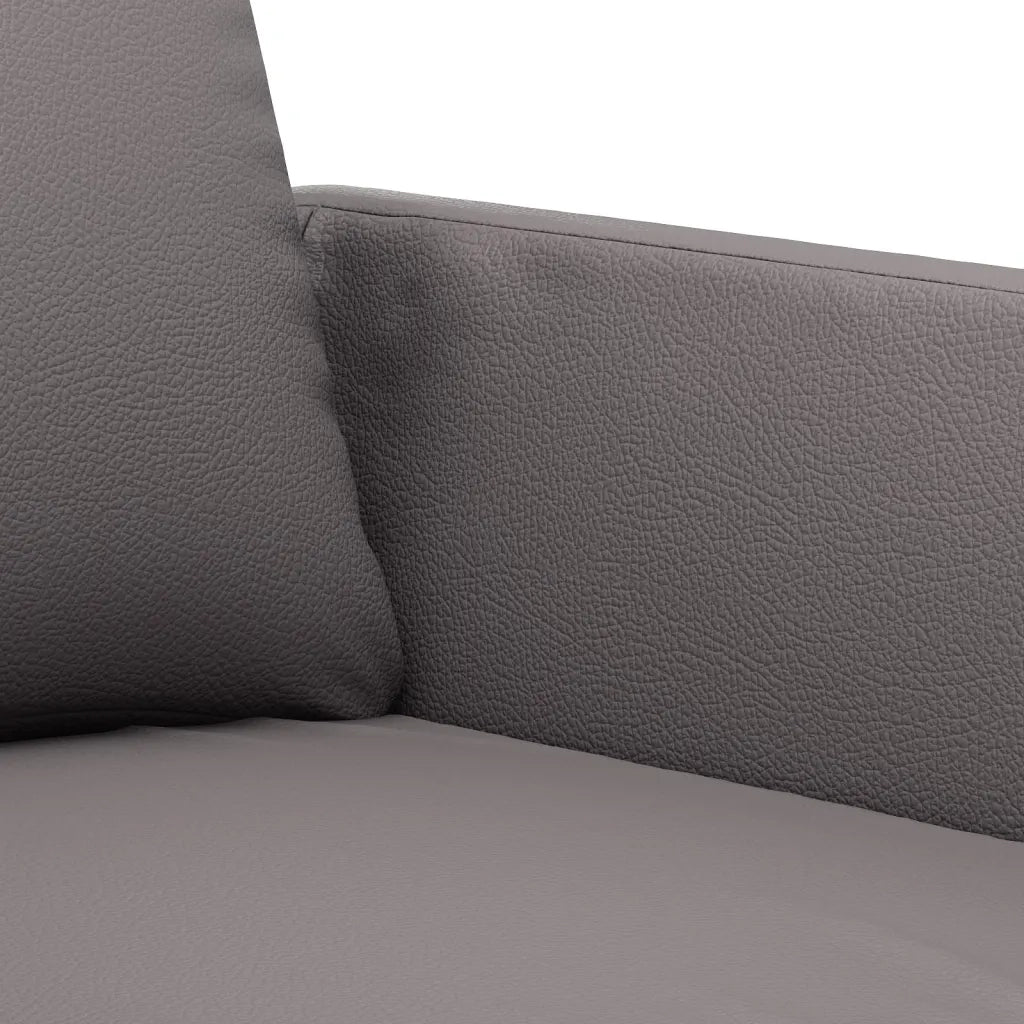 Set di Divani 2 pz con Cuscini Grigio in Similpelle