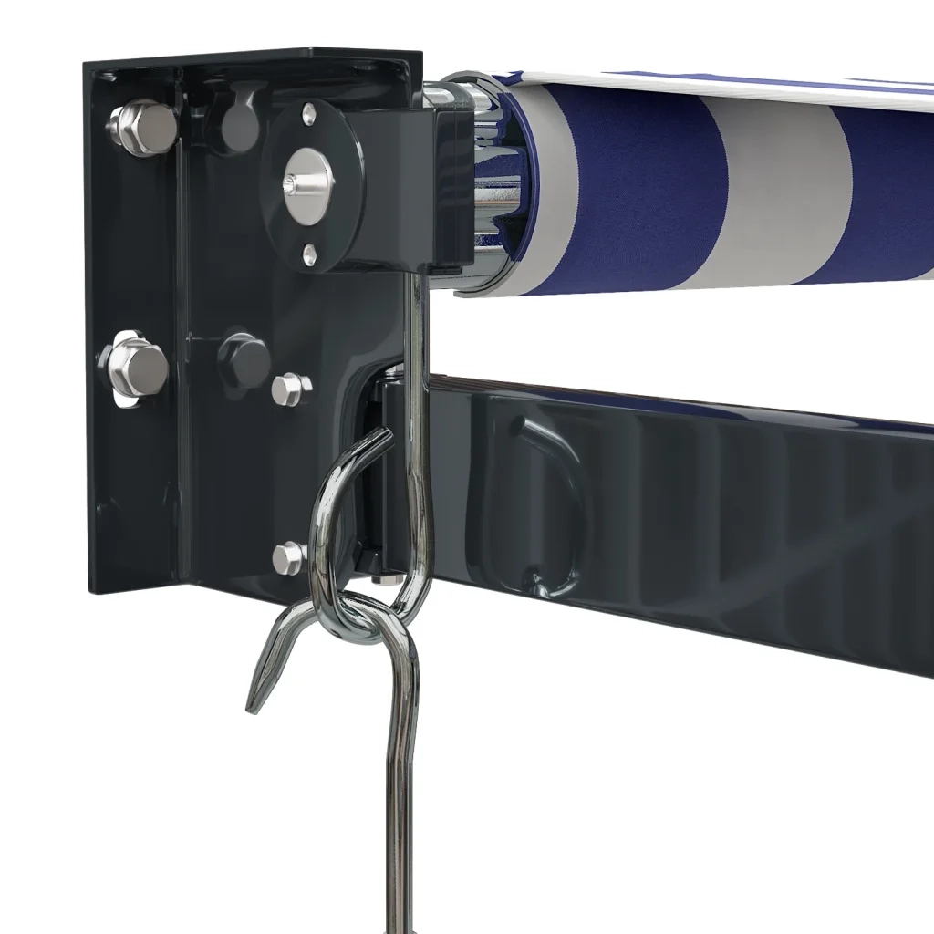 Tenda Sole | Tenda parasole Retrattile Blu e Bianca 3,5x2,5m Tessuto e Alluminio