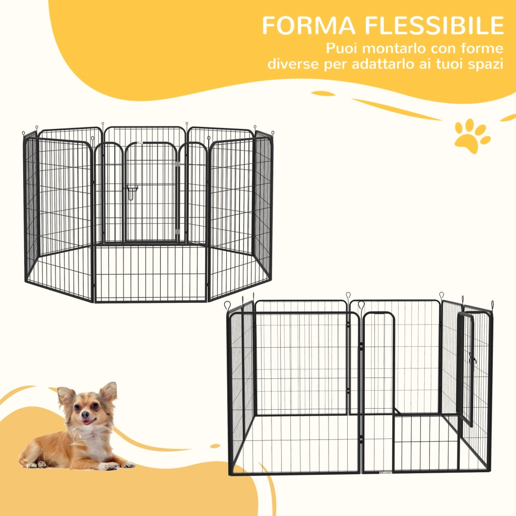 Recinto per Cani Modulabile ¨C zephmum ¨C Grigio 80x150x100 cm