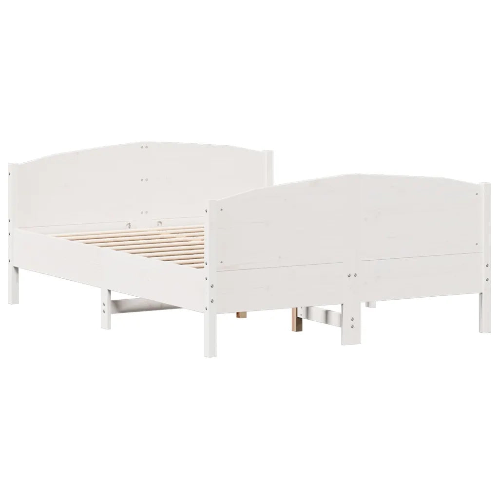 Letto matrimoniale | Letto per adulti | Letto senza Materasso Bianco 120x190 cm Legno Massello di Pino