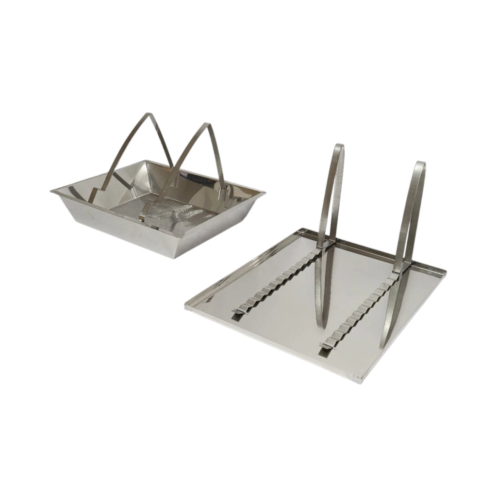 Vassoio disopercolatore con setaccio in acciaio inox 520x415x110mm