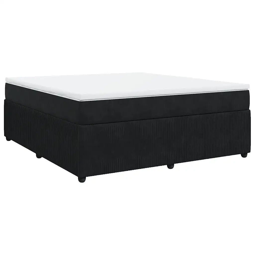 Giroletto a Molle con Materasso Nero 180x200 cm in Velluto 3285658
