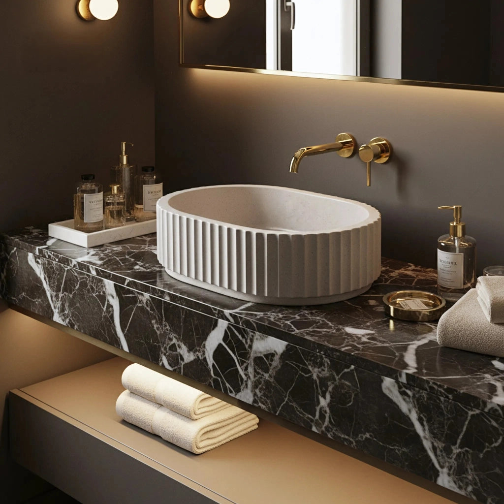 Lavabo Da Appoggio Rea Margaret Beige