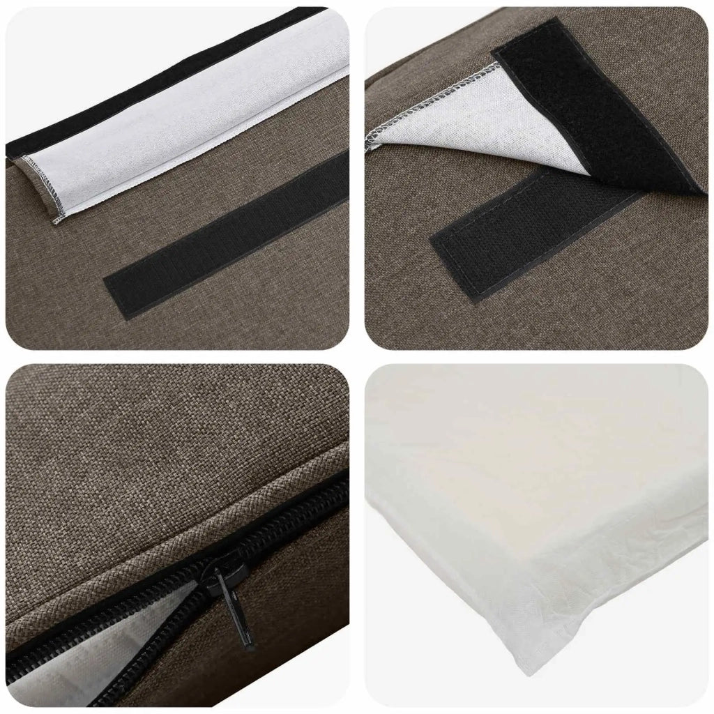Testiera imbottita Marrone e taupe 150 cm Pino massello 880176