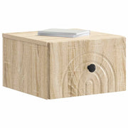Set di 2 Comodini | Armadio da Notte | Mobiletto da notte a muro Rovere Sonoma 33 x 34,5 x 20 cm