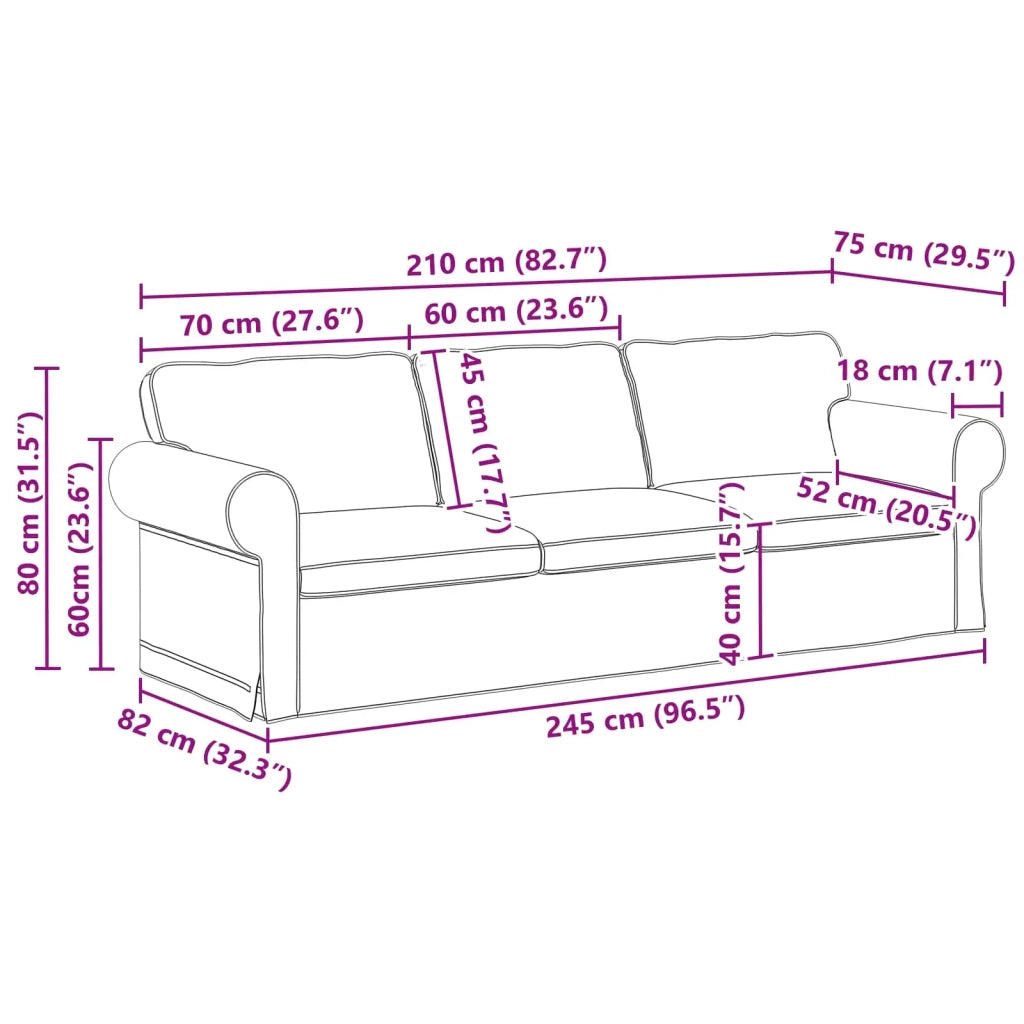 Set di divani 2 pcs Grigio chiaro 245 x 82 x 80 cm Tessuto 3407618