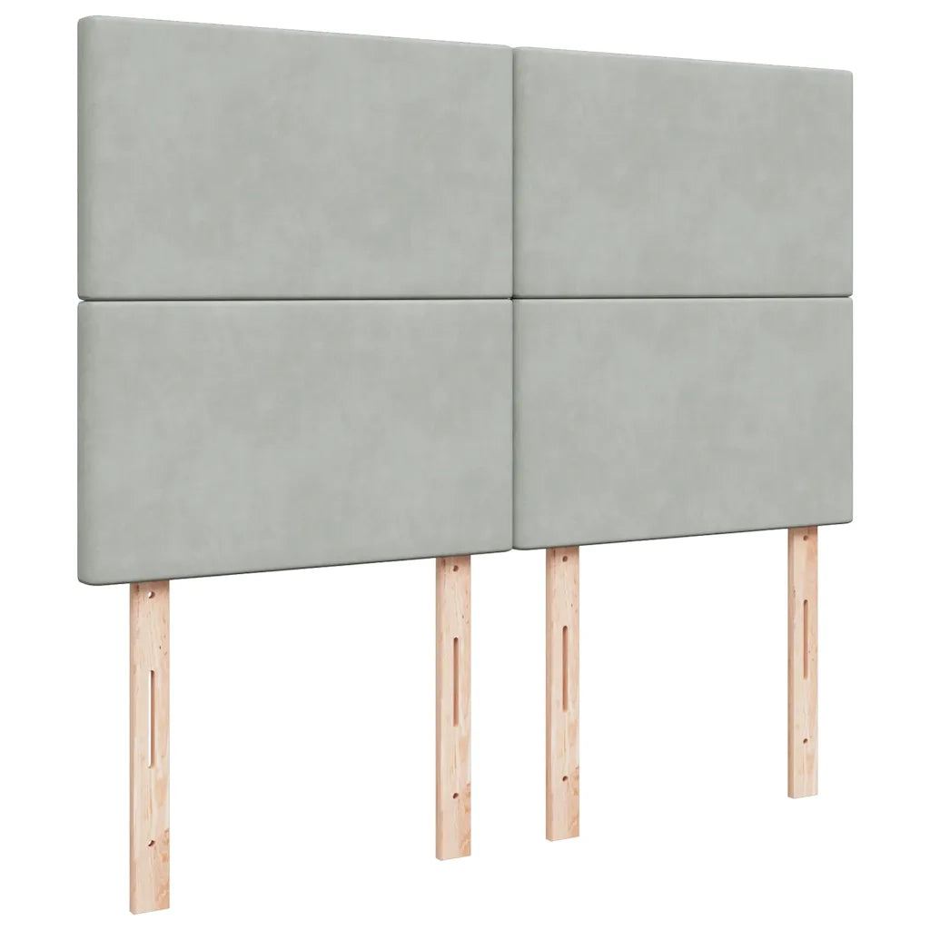 Giroletto a Molle con Materasso Grigio Chiaro 140x190cm Velluto 3292328