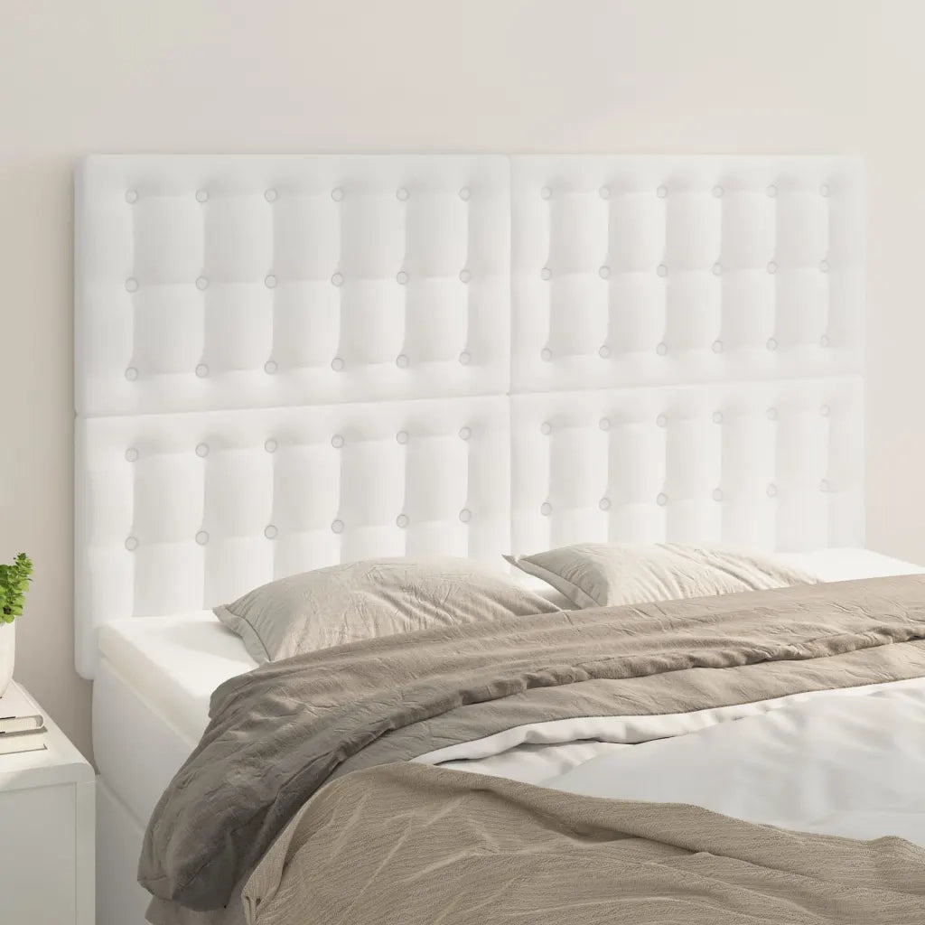 Testiera Bianca 144x5x118/128 cm in Similpelle 3116423