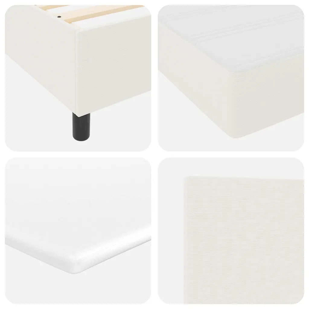 Letto a molle Crema e Bianco 200 x 200 cm Tessuto in Cords 3337573