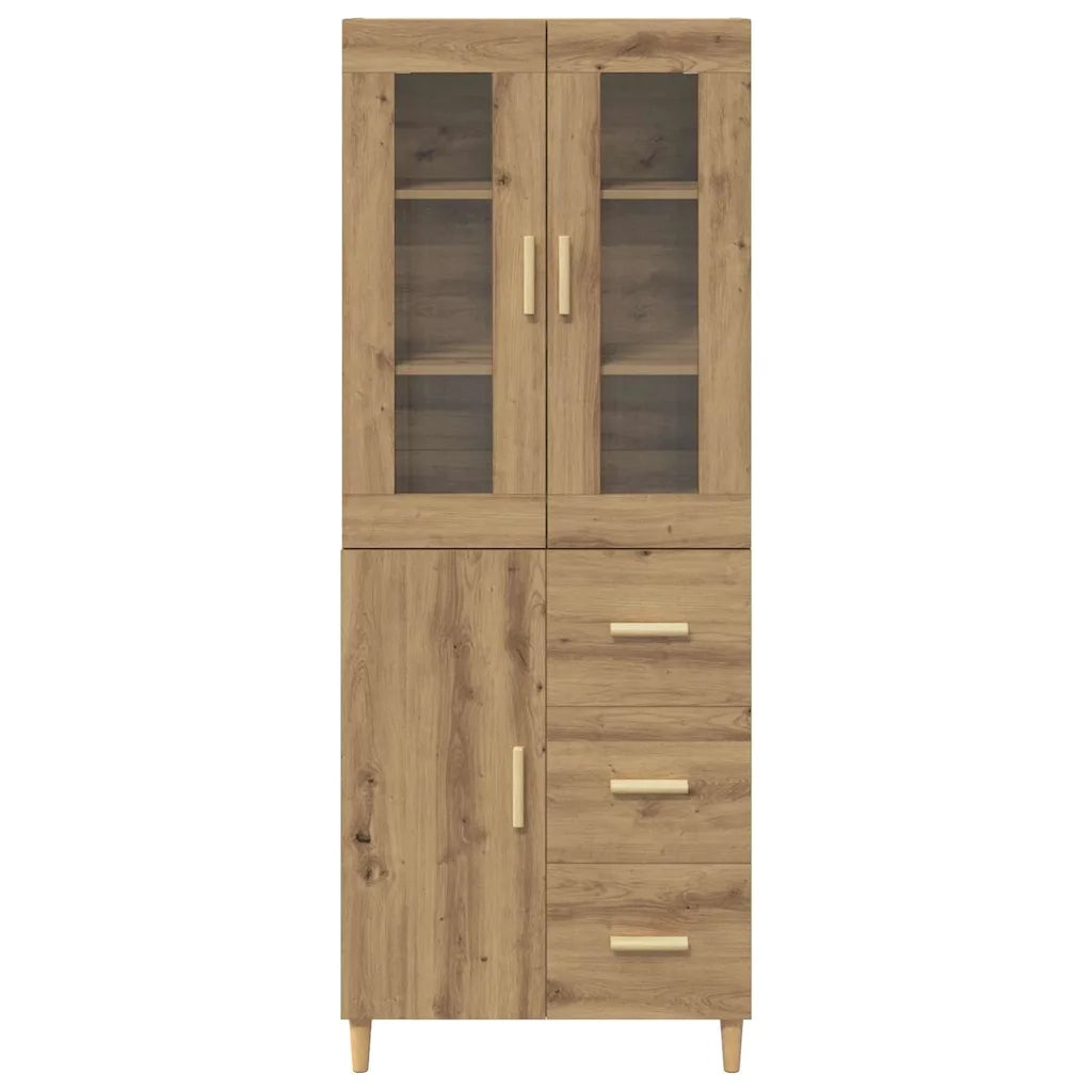 Credenza con Cassetto-Buffet-Armadio da cucina Rovere artigianale 69,5 x 34 x 180 cm 836952