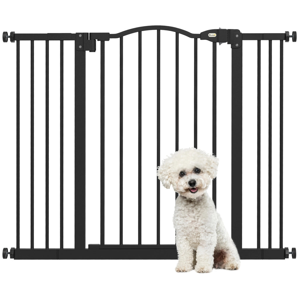 Barriera per Cani Regolabile 74-100 cm con 2 Estensioni ¨C Minimal ¨C Nero