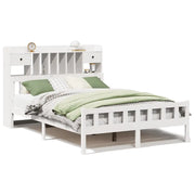 Letto matrimoniale | Letto per adulti | Letto Libreria senza Materasso Bianco 150x200 cm Legno di Pino