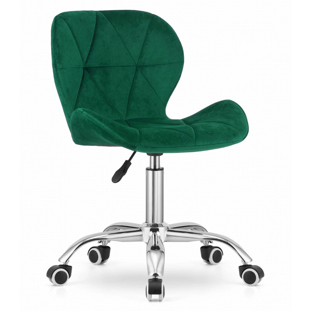 Sedia da ufficio girevole Avola in velluto verde smeraldo