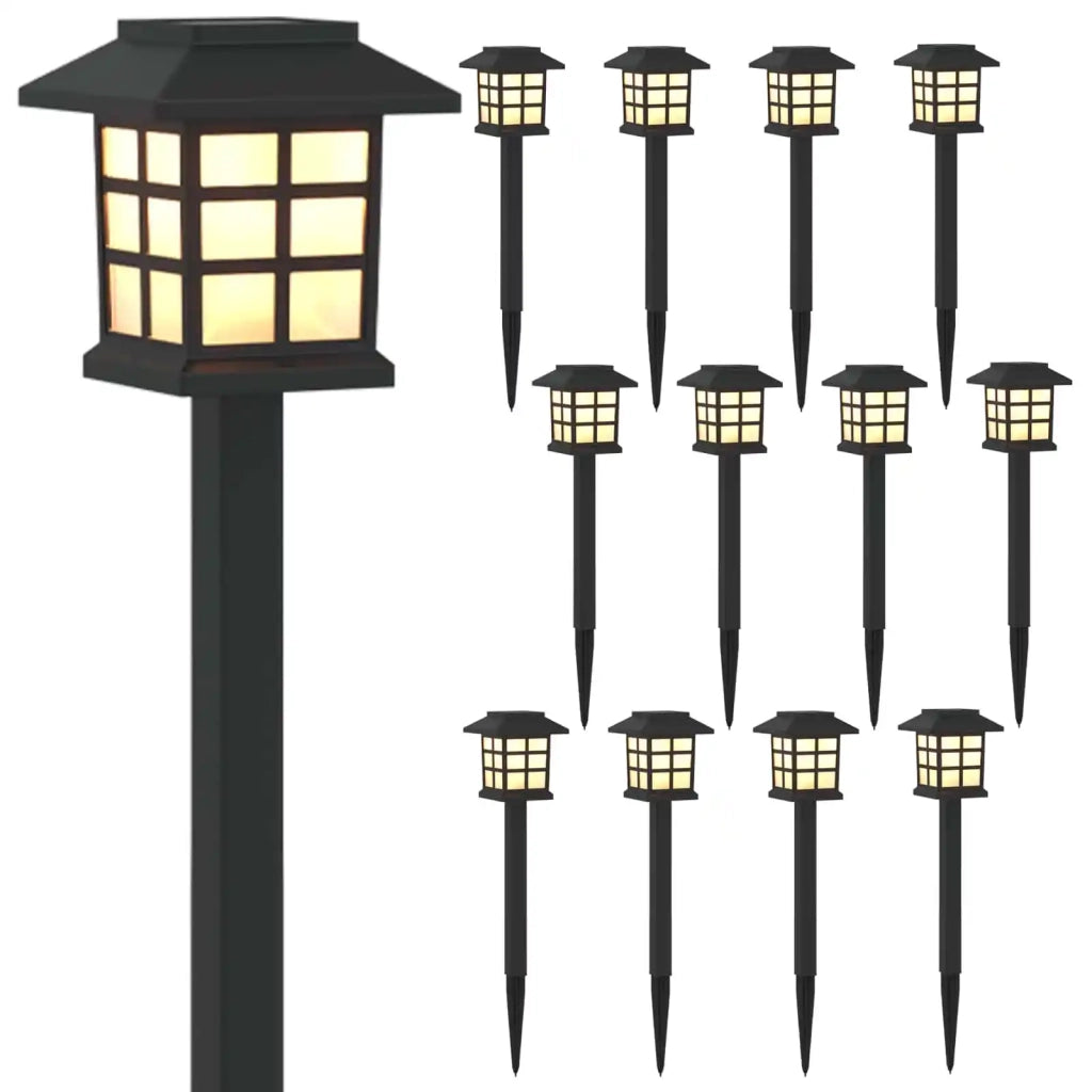 Luci solari da esterno con picchetto 12 pcs Bianco caldo PP 42042716