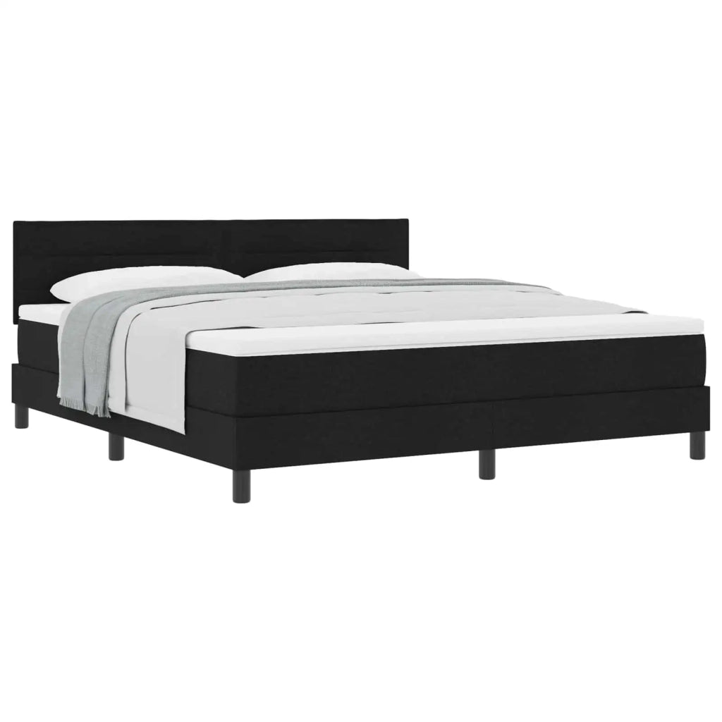 Letto a molle con testiera Nero 180 x 200 cm Tessuto 3338631