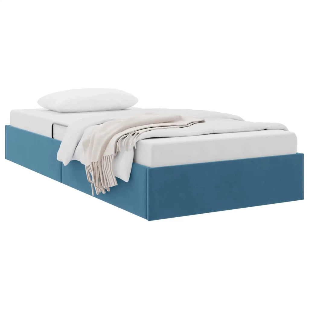 Letto ottomano con archiviazione Blu Scuro 100 x 200 cm Velluto 3442866