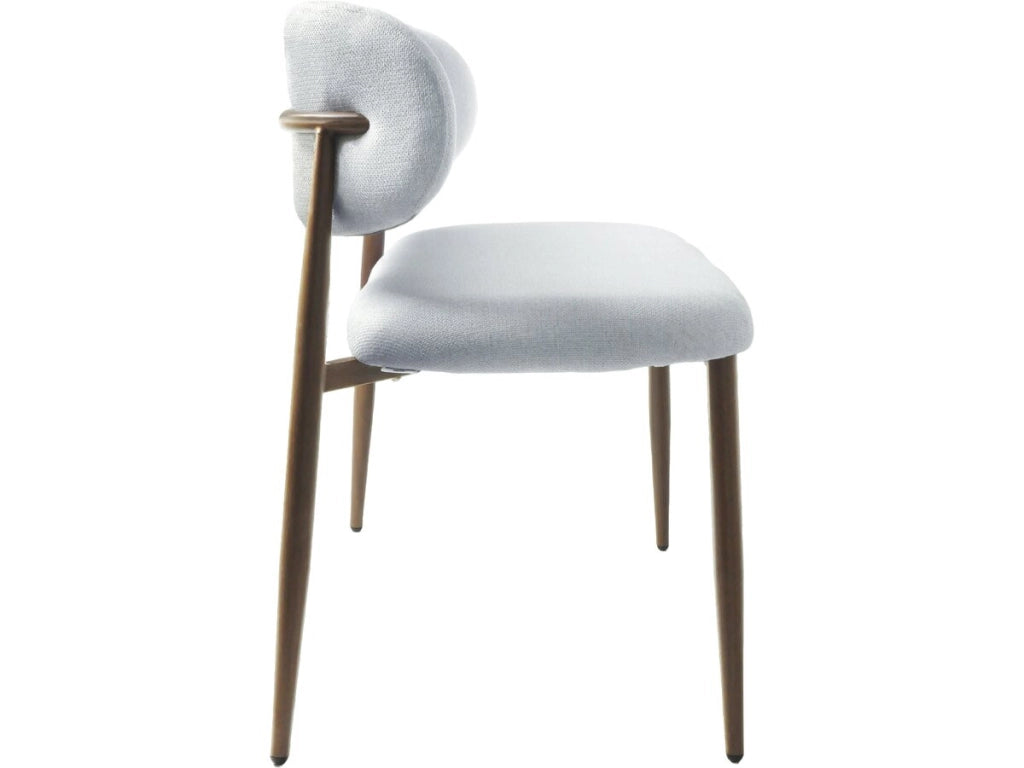 Panca da pranzo in tessuto - 110 cm - "Sélène" - 3 posti - Grigio chiaro e marrone