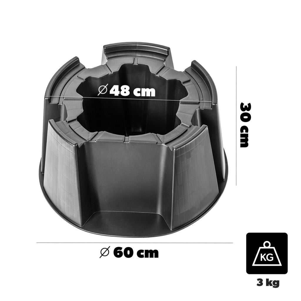 Base KADAX per serbatoio di acqua piovana, barile d'acqua, soffione doccia a pioggia per giardino 60 cm