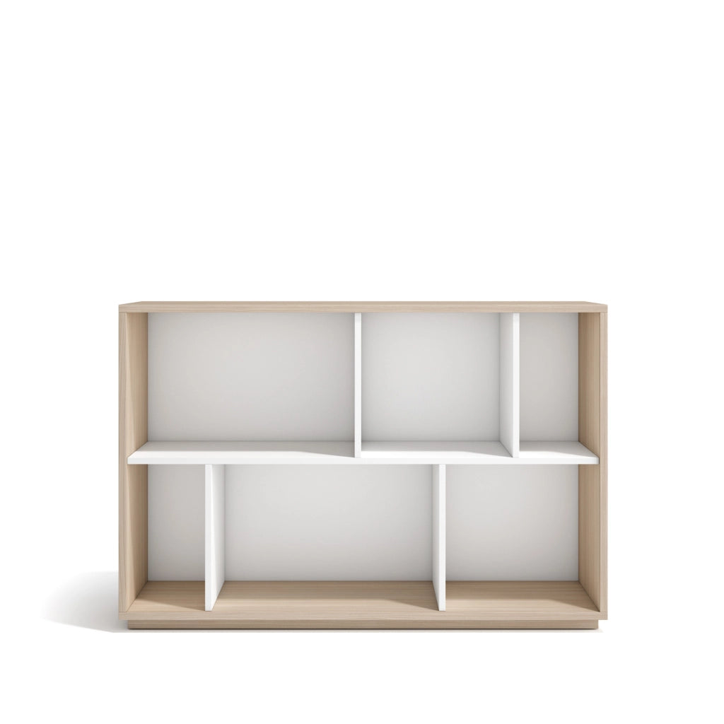 Libreria Herdasa effetto noce chiaro e bianco 80x119x32