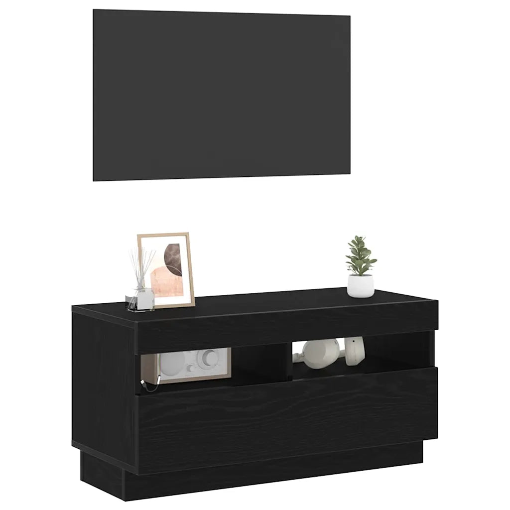 Mobile TV | Armadietto TV | Mobile Porta TV Rovere Nero 80 x 35 x 40 cm Legno multistrato
